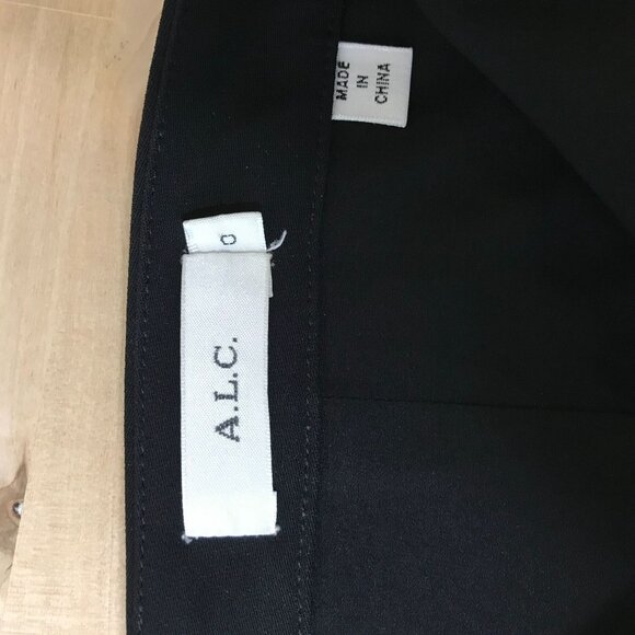 A.L.C. -WOMEN'S 0 - BLACK SEQUIN VISCOSE LINED PENCIL SKIRT - Picture 7 of 8